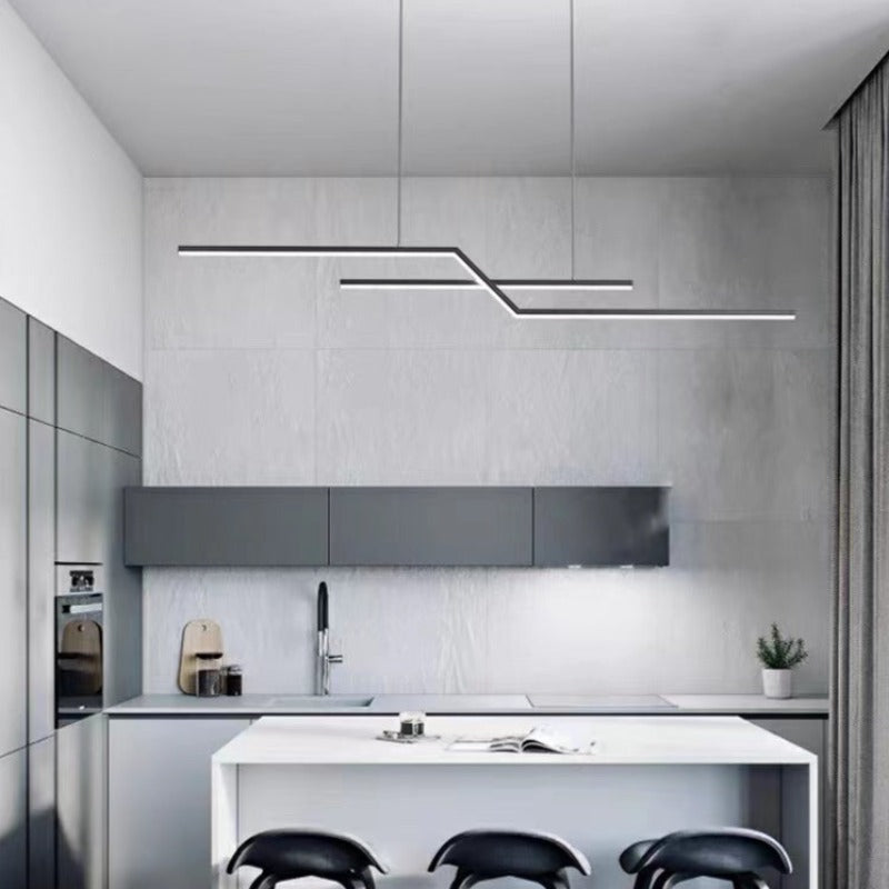 Arisha Parallel Fold Linear Pendant Light Living Room - Letslighting