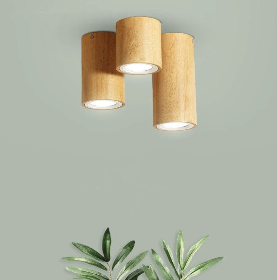 Muto Modern Wood Ceiling Light, Cylindrical, Corridor/Balcony - Letslighting