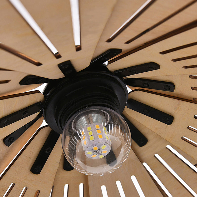 Muto Retro Pendant Light, & Wood - Letslighting