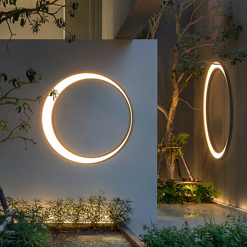 Aria Modern Art Ring LED Outdoor Wall Lamp Garden Corridor Balcony - Letslighting