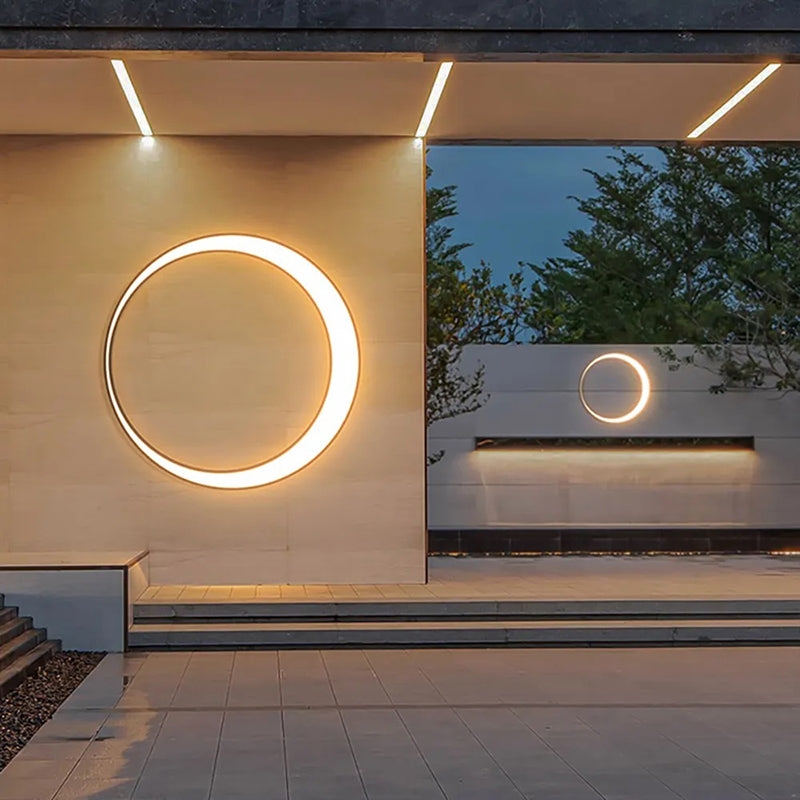 Aria Modern Art Ring LED Outdoor Wall Lamp Garden Corridor Balcony - Letslighting