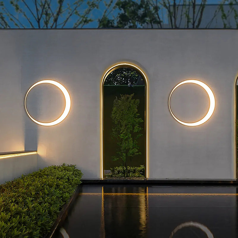 Aria Modern Art Ring LED Outdoor Wall Lamp Garden Corridor Balcony - Letslighting