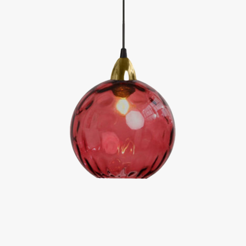 Valentina Colorful Glass Ball Pendant Light Water Ripple Living Room