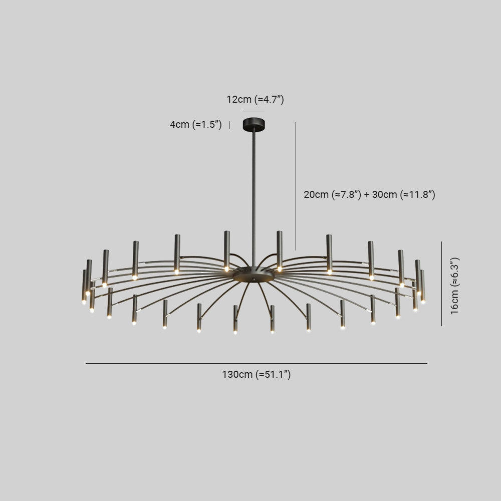 Arisha Modern Blown Linear Metal Chandelier