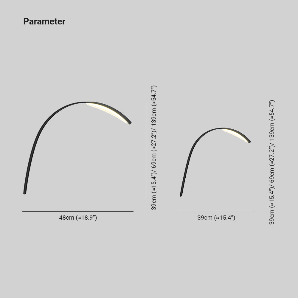 Ray Minimalist Arc Acrylic Metal Ground Lamp Pool