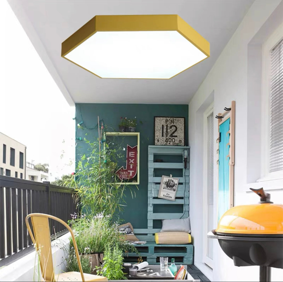 Valentina Modern Hexagon LED Flush Mount Ceiling Light - Letslighting