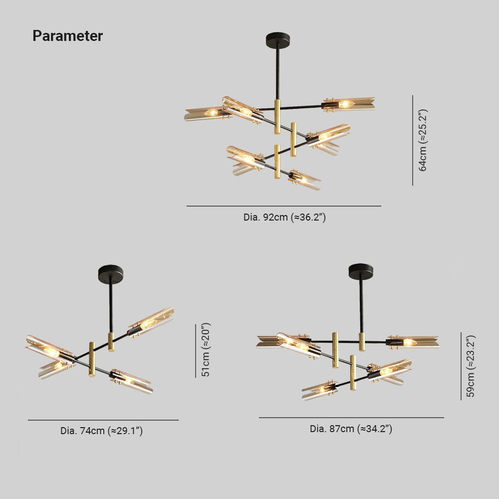 Arisha Modern Metal/Glass Semi-Flush Mount Ceiling Light