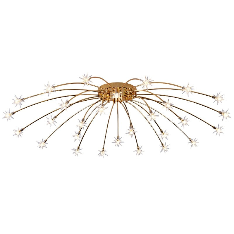 Arisha Art Deco Starry Metal Glass Flush Mount Ceiling Light - Letslighting