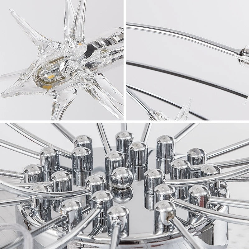 Arisha Art Deco Starry Metal Glass Flush Mount Ceiling Light - Letslighting