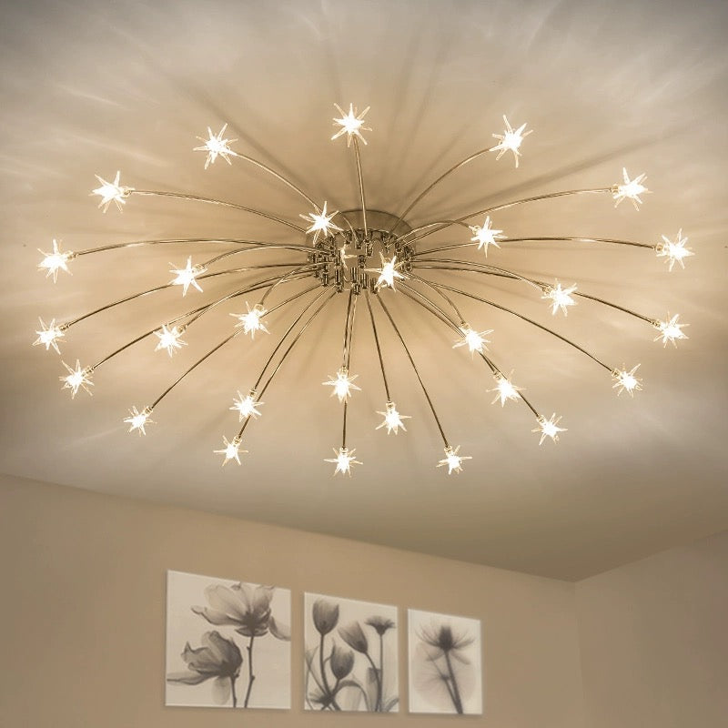 Arisha Art Deco Starry Metal Glass Flush Mount Ceiling Light - Letslighting