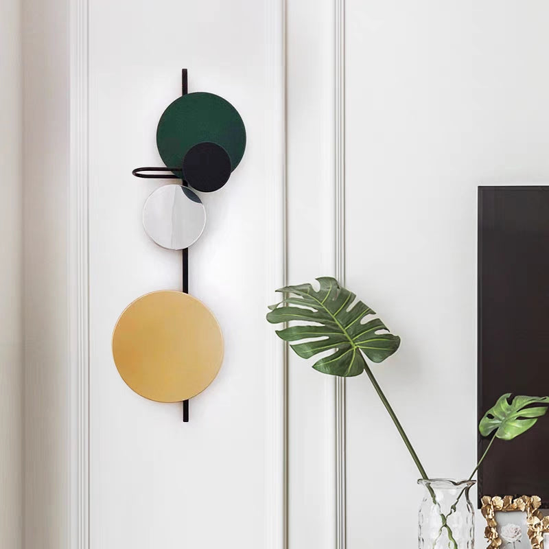 Arisha Modern Circular Metal Wall Lamp, Living Room
