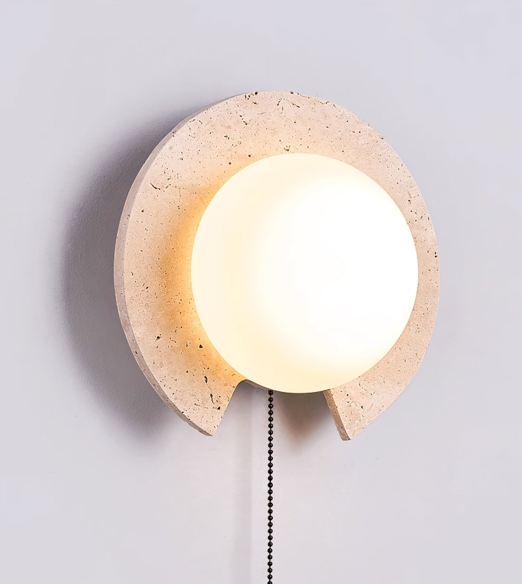 Zamaryra Semi-Circular Travertine Wall Light - Letslighting