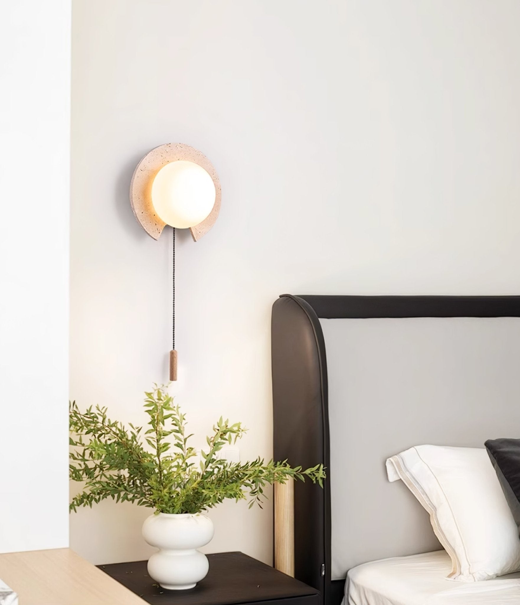 Zamaryra Semi-Circular Travertine Wall Light - Letslighting