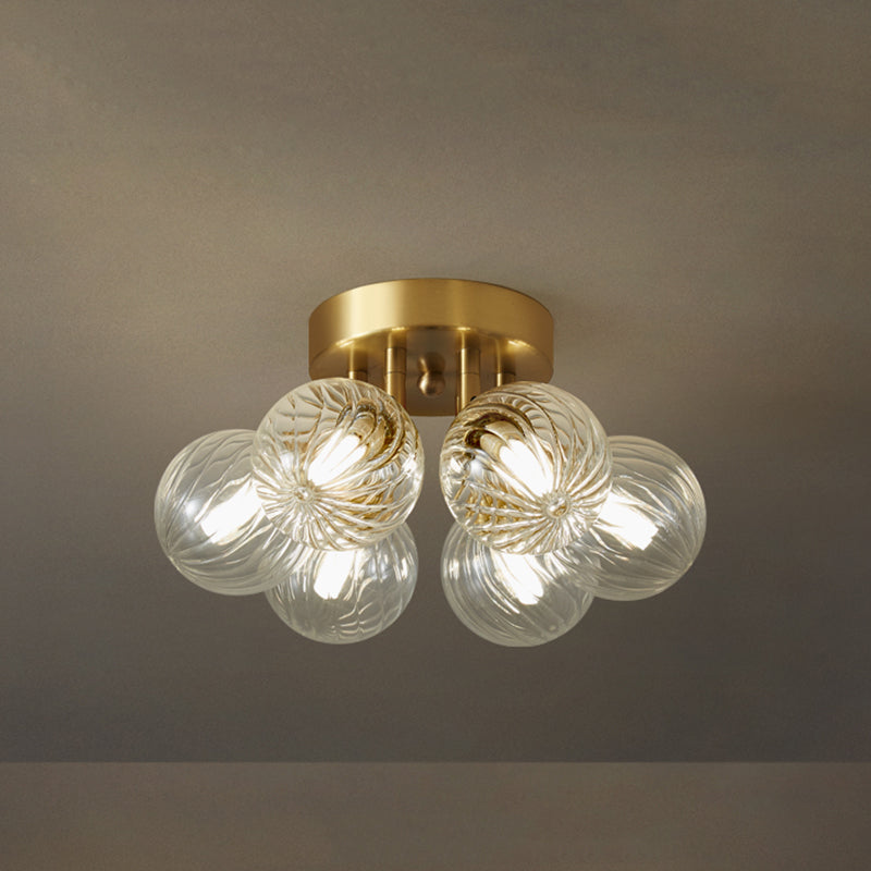 Valentina Modern Bubble Brass & Glass Ceiling Light