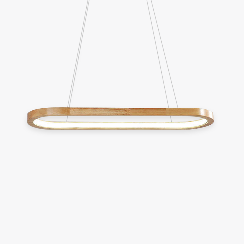 Muto Oval Wooden Pendant Light Dining Room - Letslighting