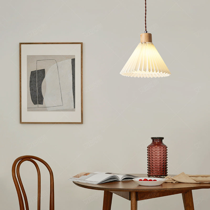 Muto Pendant Light Umbrella Shape Art Wood Bedroom - Letslighting