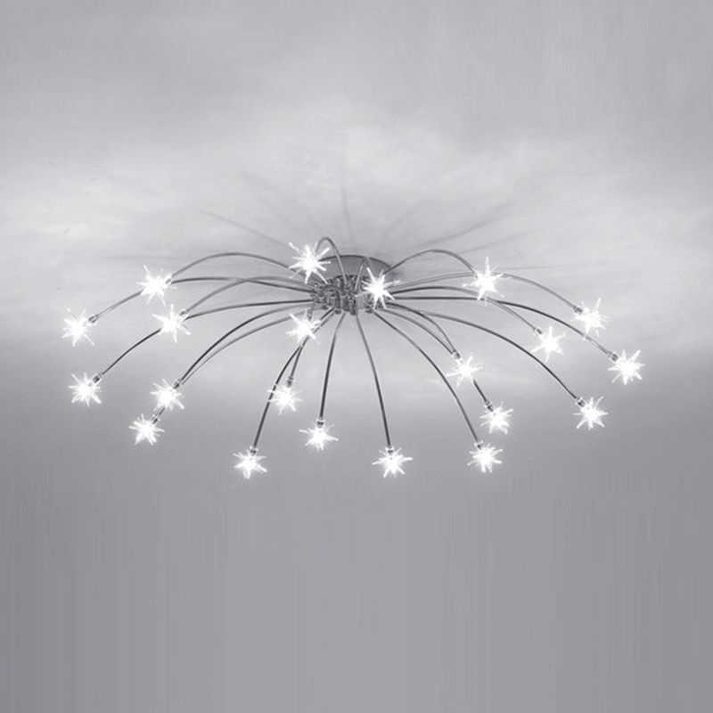 Arisha Art Deco Starry Metal Glass Flush Mount Ceiling Light - Letslighting