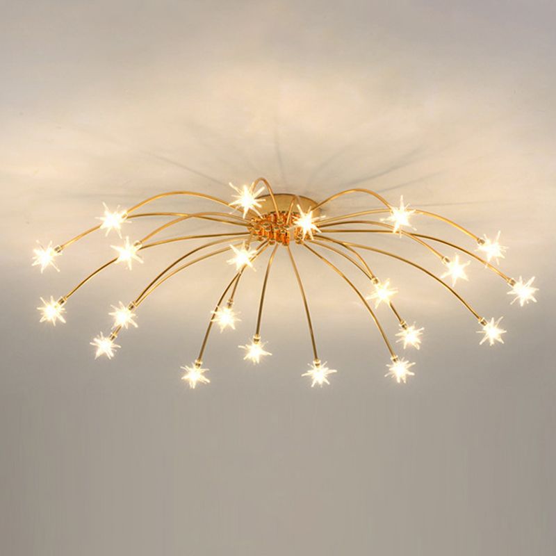Arisha Art Deco Starry Metal Glass Flush Mount Ceiling Light - Letslighting
