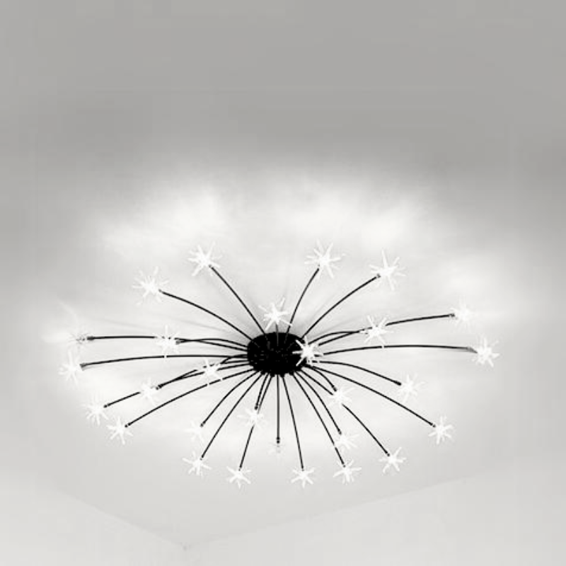 Arisha Art Deco Starry Metal Glass Flush Mount Ceiling Light - Letslighting