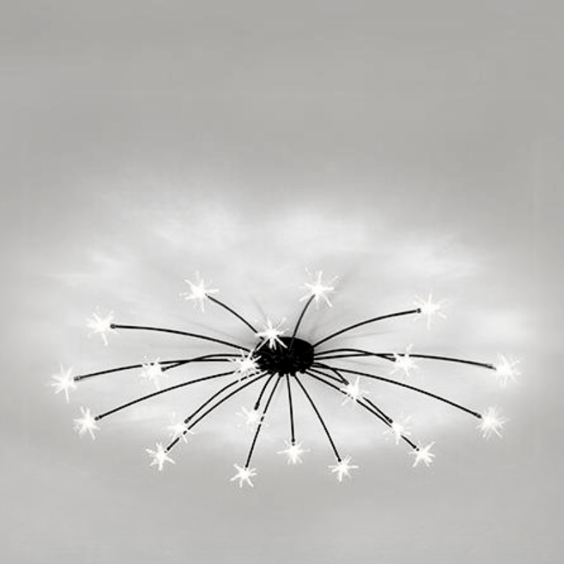 Arisha Art Deco Starry Metal Glass Flush Mount Ceiling Light - Letslighting