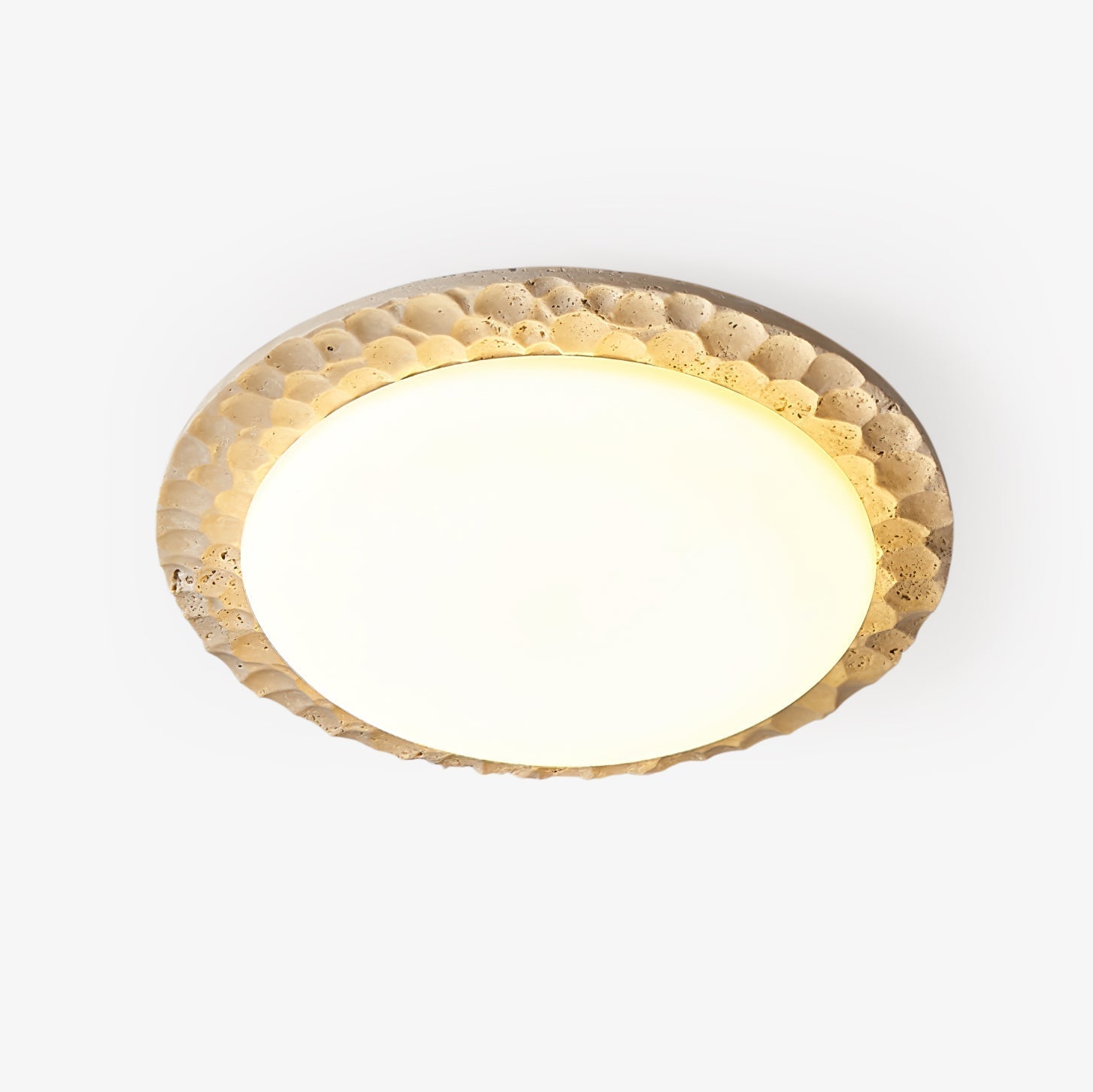 Petra Modern Travertine & Acrylic Ceiling Light
