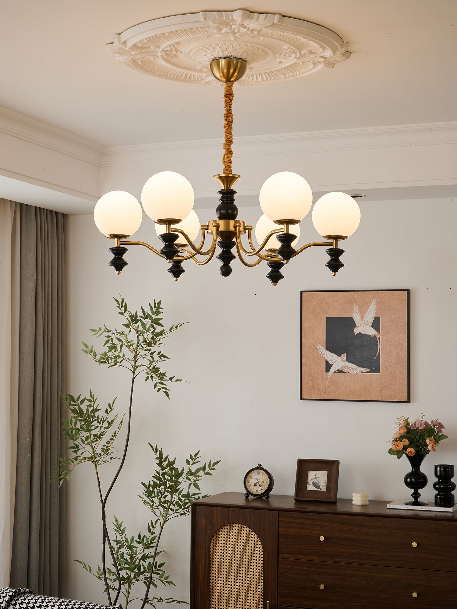 Ordore Traditional Elegance Vintage Wood Chandelier - Letslighting