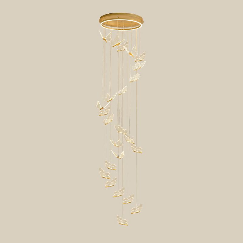 Olivia Pendant Light Butterfly Modern Luxury Metal Acrylic Corridor