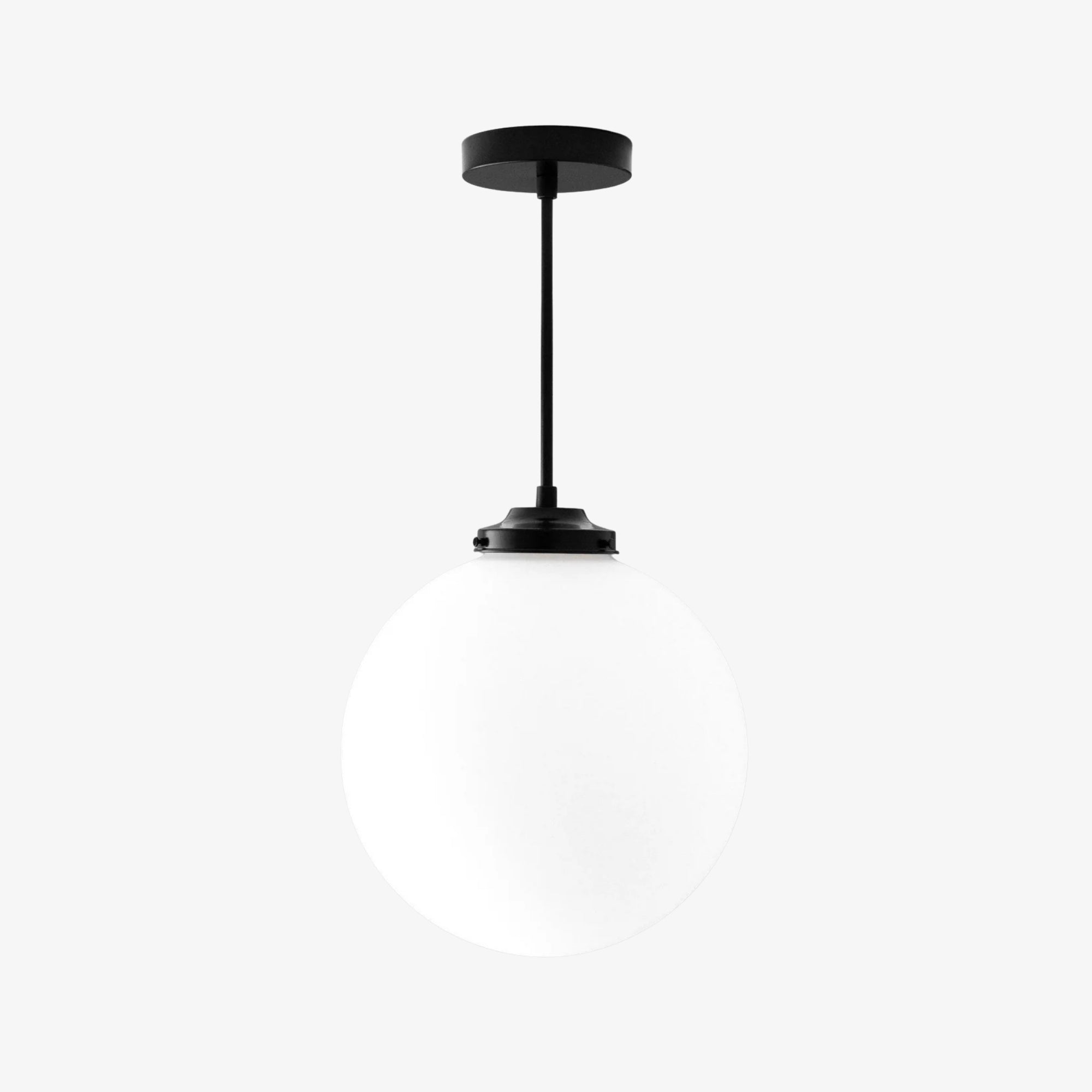 Pearl White Brass Globe Ceiling Light Contemporary