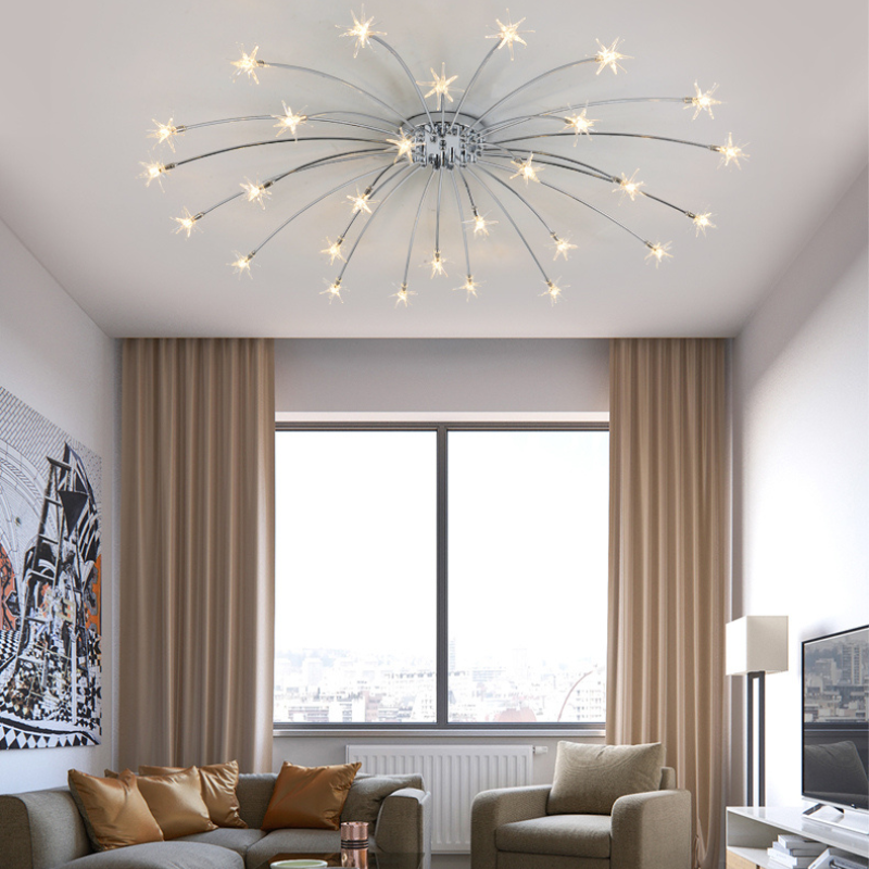 Arisha Art Deco Starry Metal Glass Flush Mount Ceiling Light - Letslighting