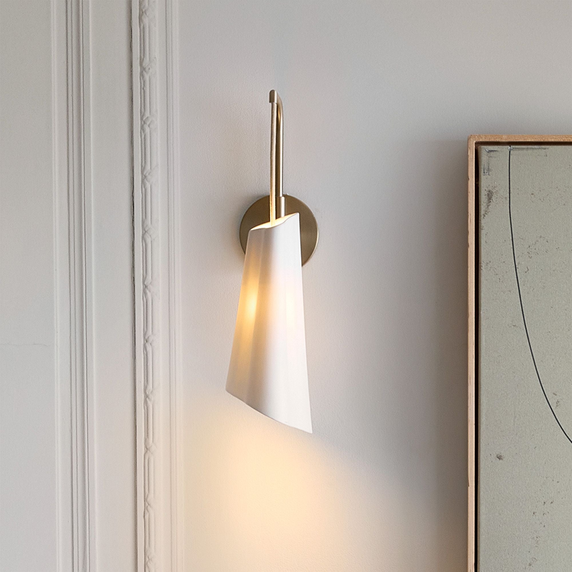 Slant Vintage Ceramic Wall Sconce Modern Brass Living Room