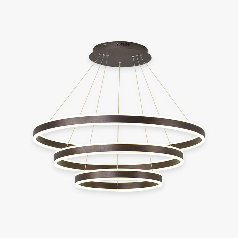 Arisha Moderne Minimaliste Coffee LED Pendant Light, 3 Ring - Letslighting