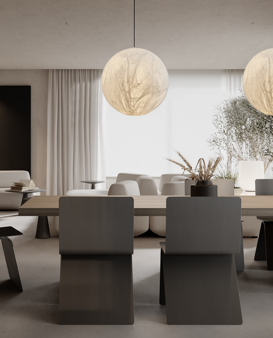 Globe Minimalist Silk Pendant Lamp - Letslighting