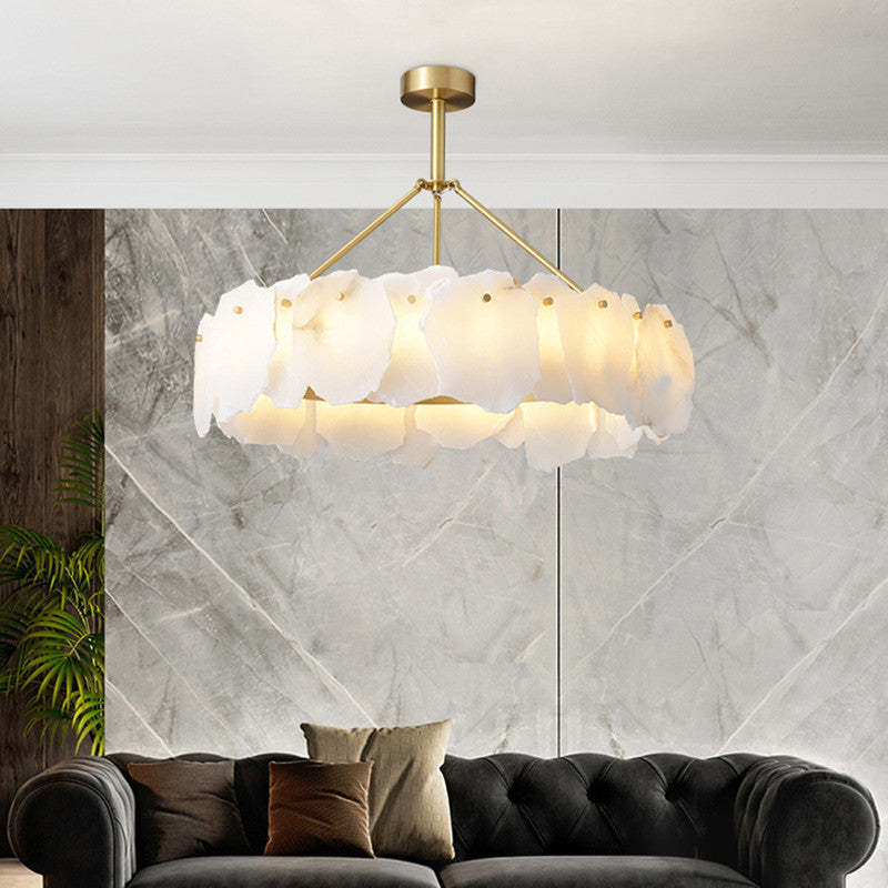 Kristy Modern Marble Round Pendant Light Living Room - Letslighting
