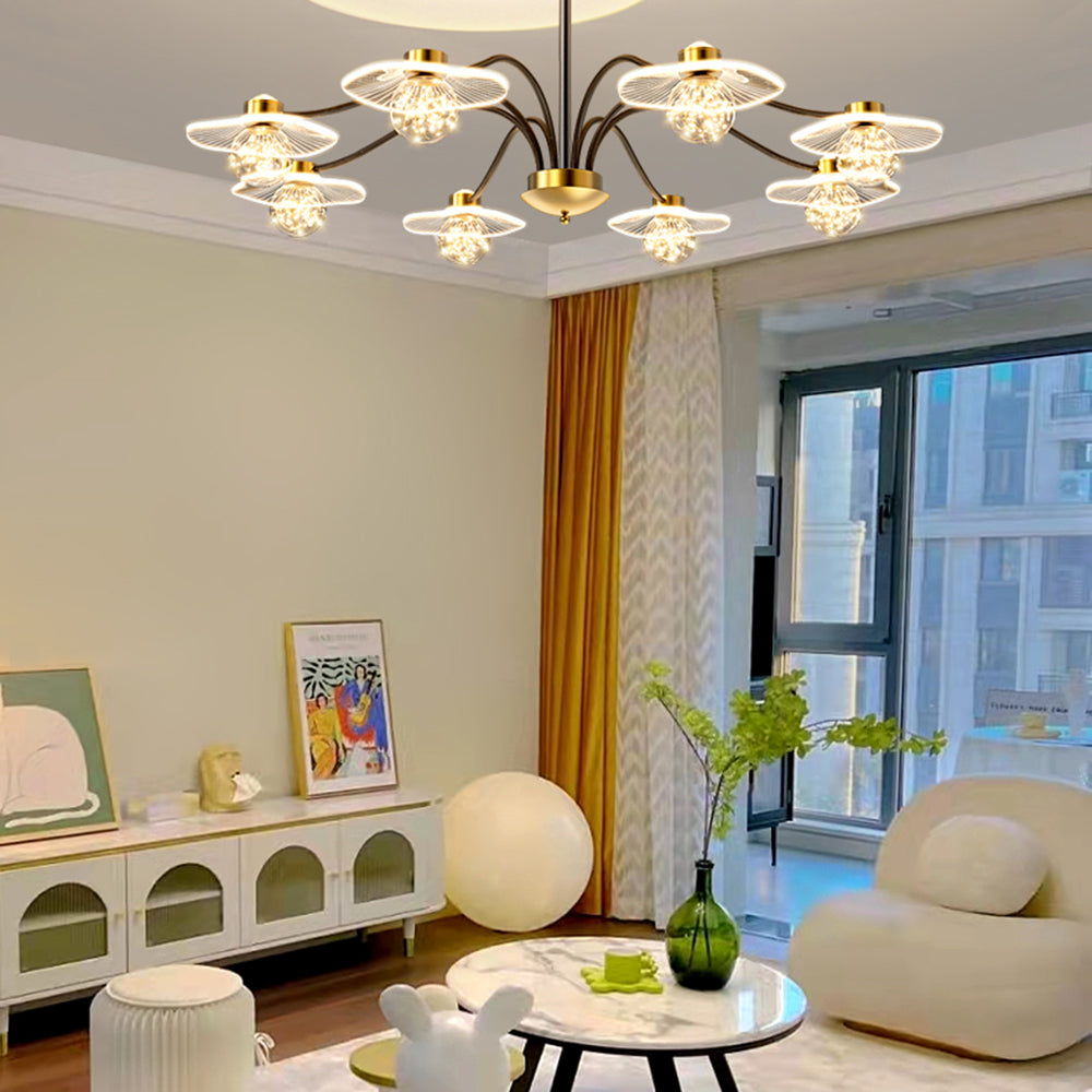 Arisha Modern Blown Metal Pendant Light Metal Acrylic Glass