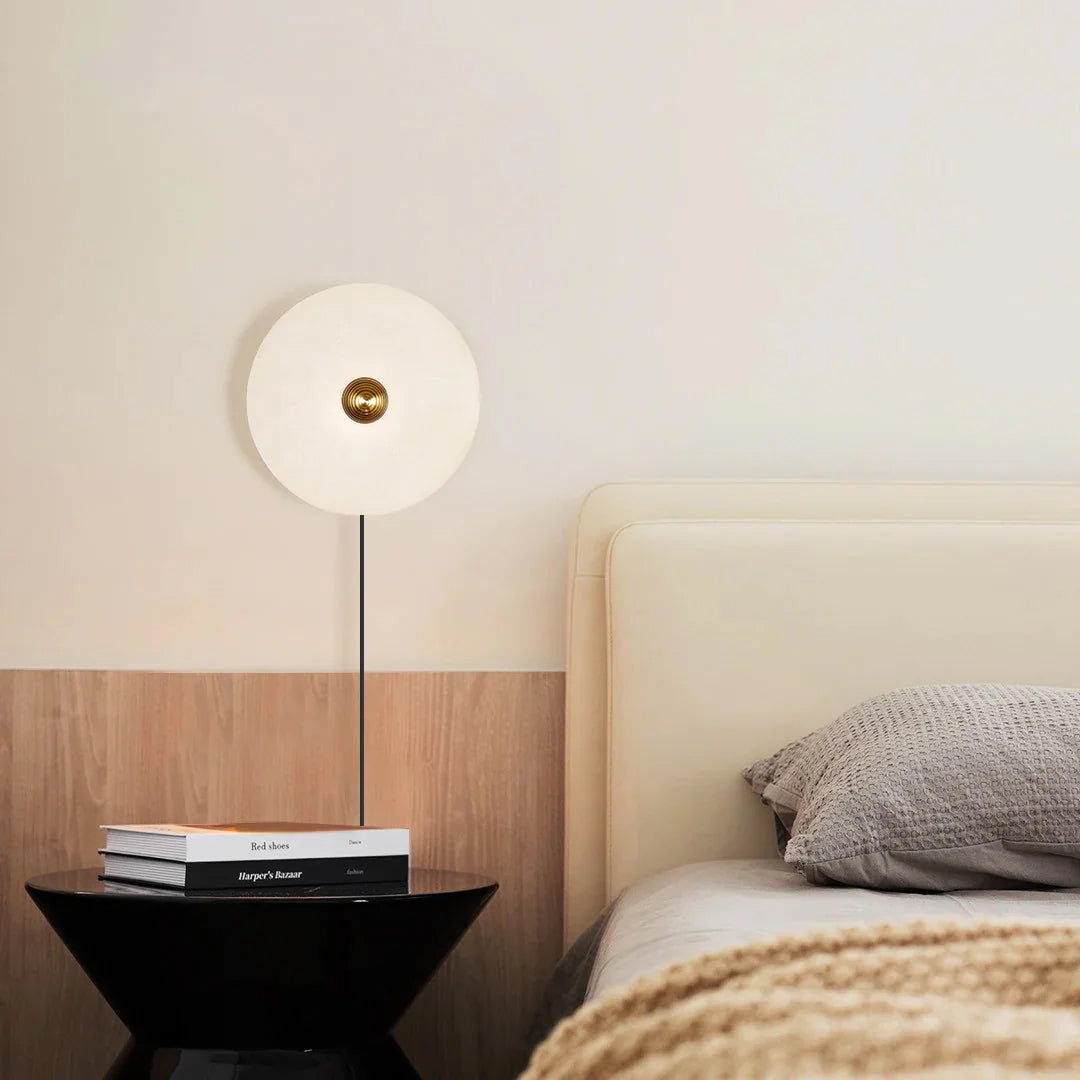 Round Alabaster Plug In Wall Lamp - Letslighting