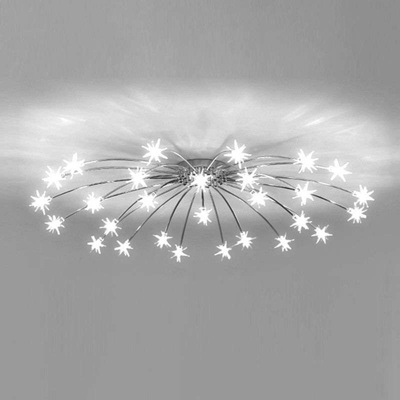 Arisha Art Deco Starry Metal Glass Flush Mount Ceiling Light - Letslighting