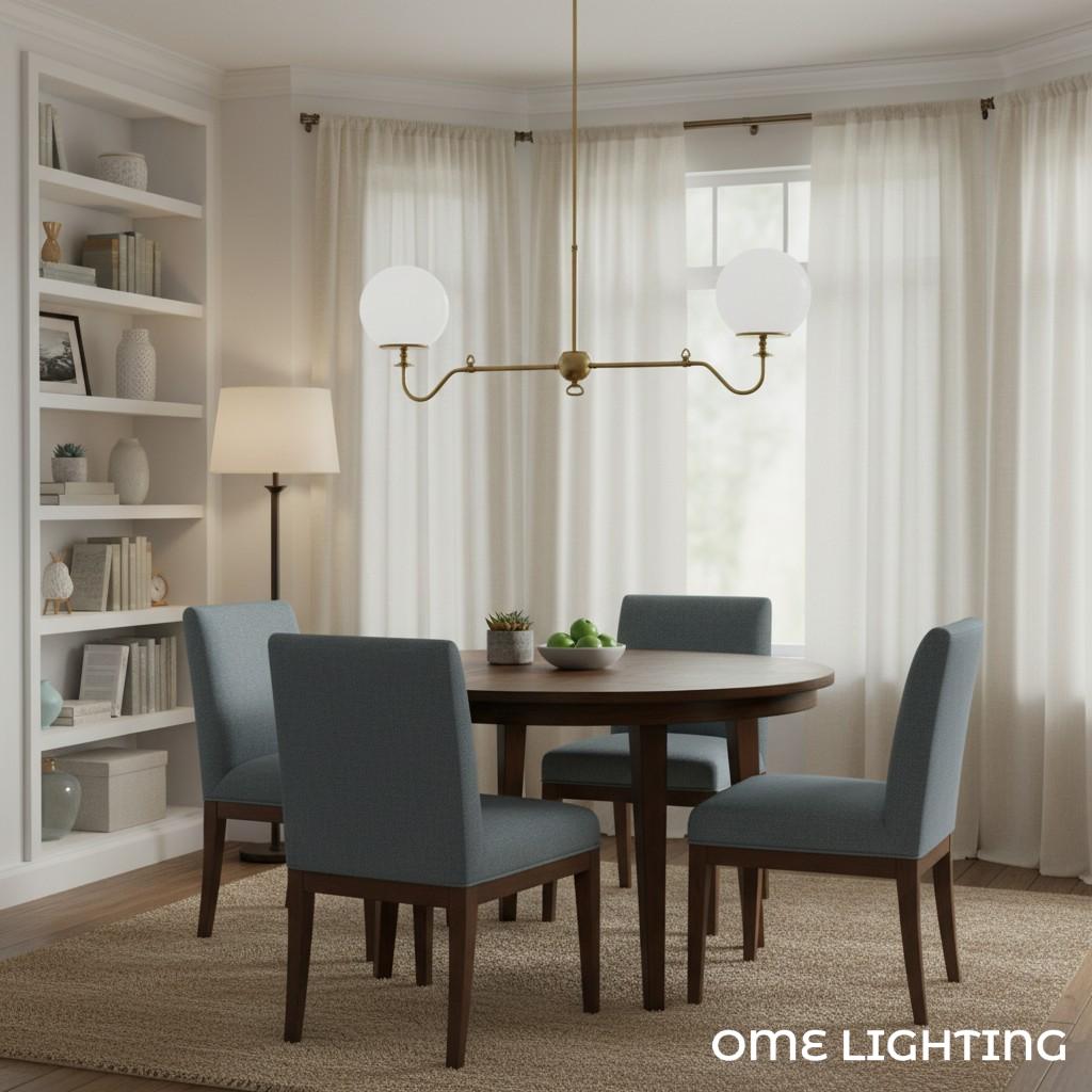 Pearl Glass Brass Chandelier