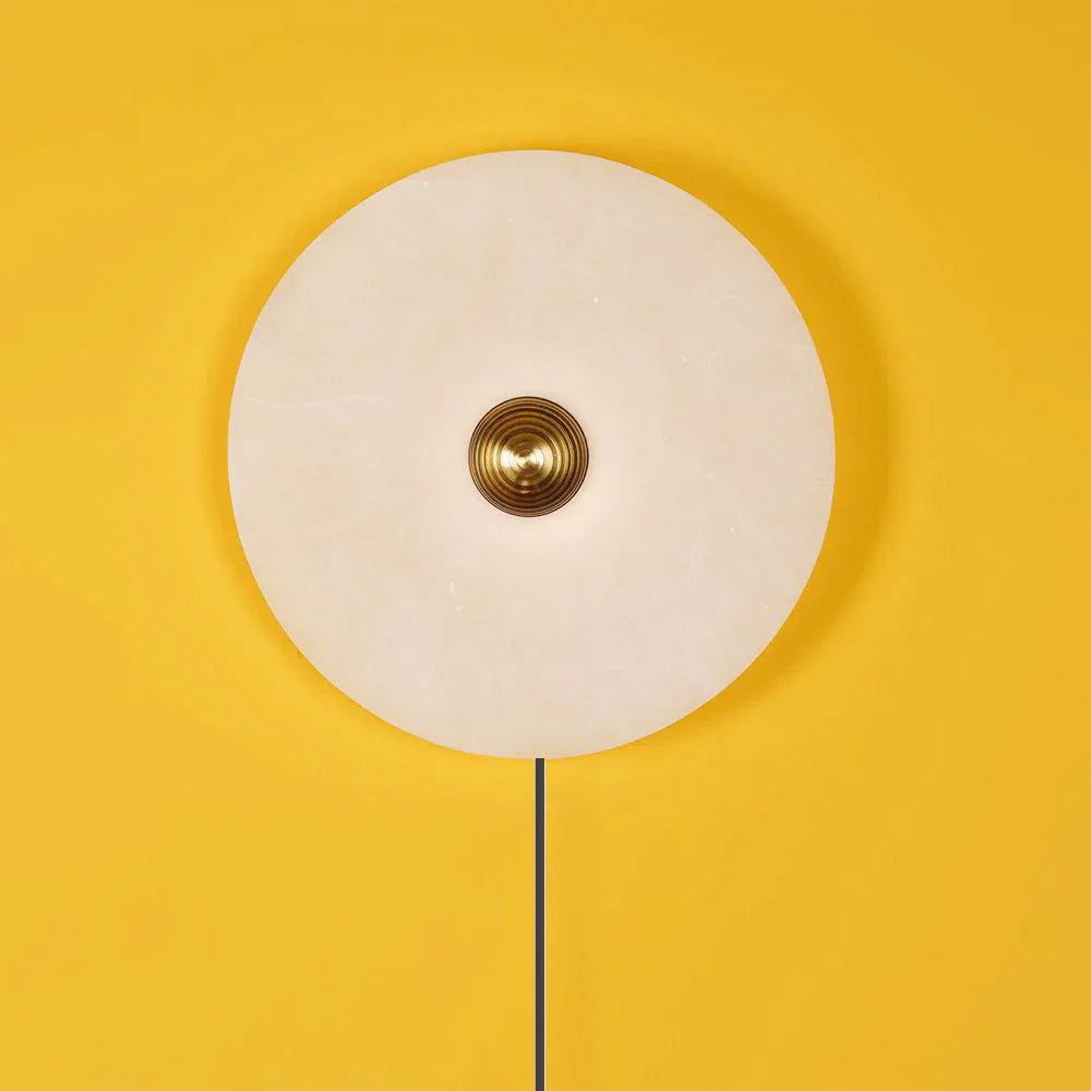 Round Alabaster Plug In Wall Lamp - Letslighting