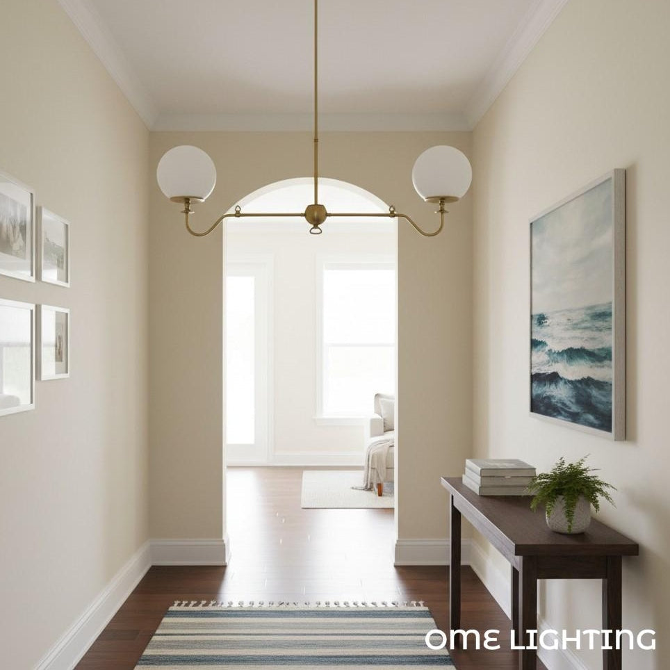 Pearl Glass Brass Chandelier