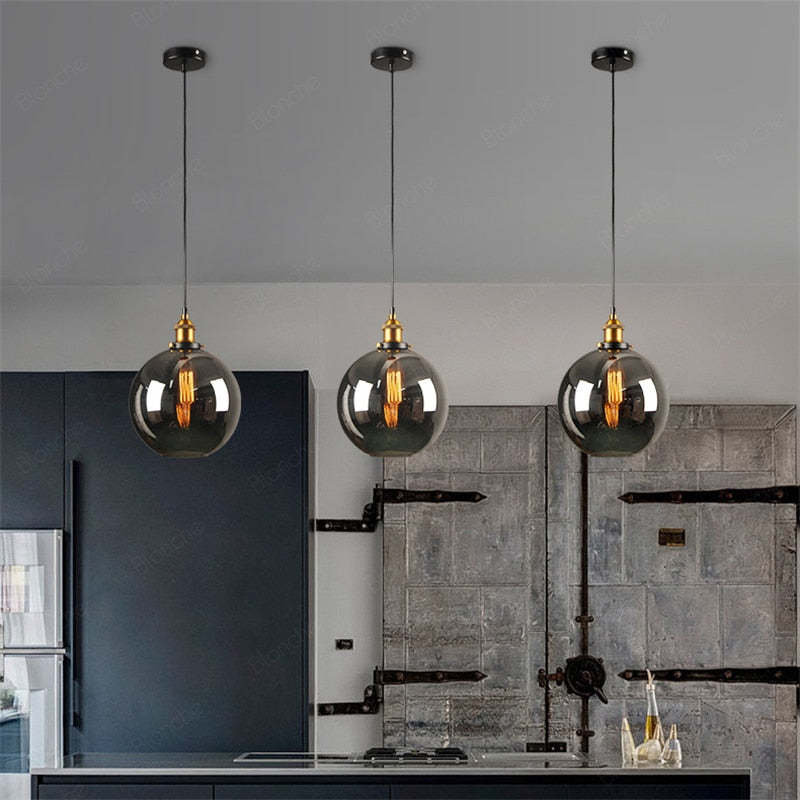 Arisha Industrial /Glass Pendant Light Dining Room - Letslighting