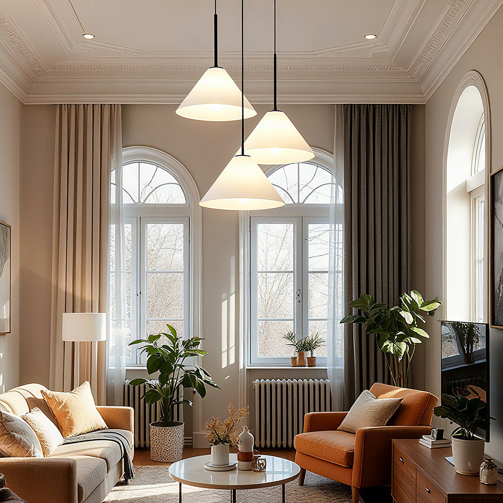 Cone 3-Light Brass Chandelier
