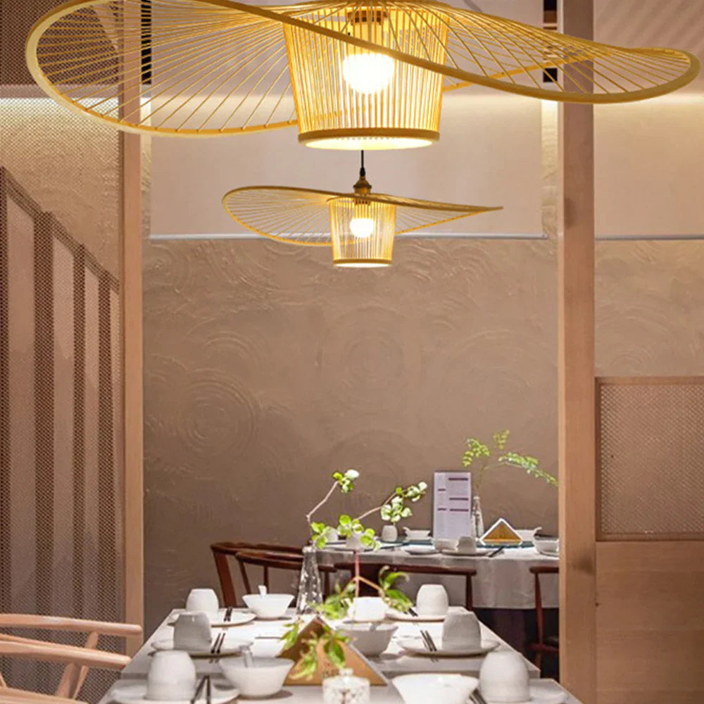Ritta Modern LED Pendant Light Bamboo Living Room/Dining Room - Letslighting