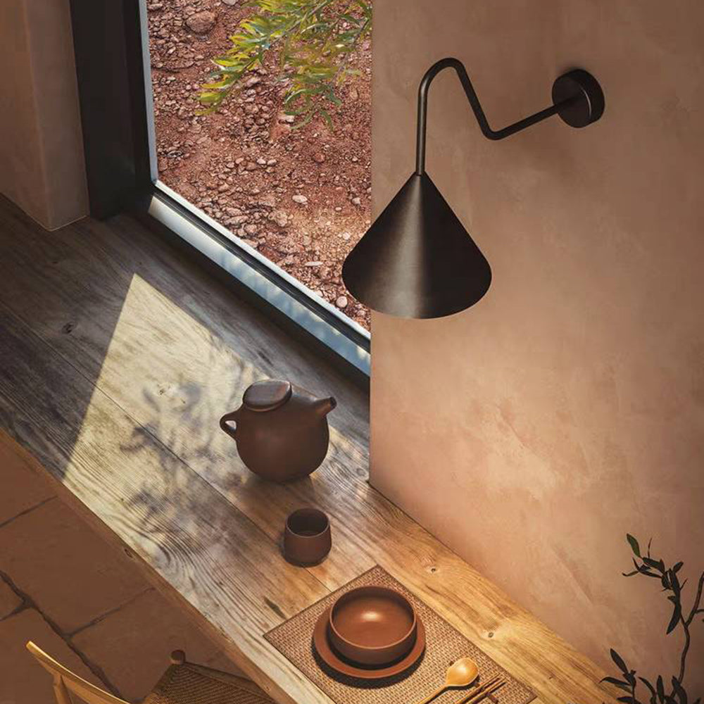 Arisha Modern Minimalist Cone Outdoor Waterproof Wall Lamp,Black/Gold - Letslighting
