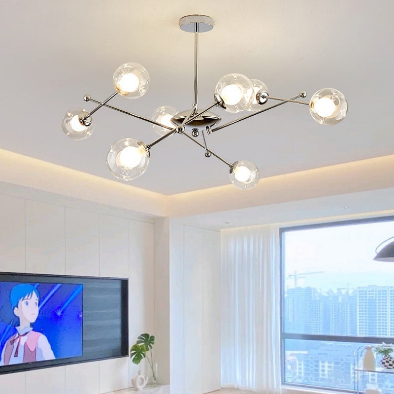 Valentina Modern LED Chandelier Chrome Glass Living Room/Bedroom - Letslighting