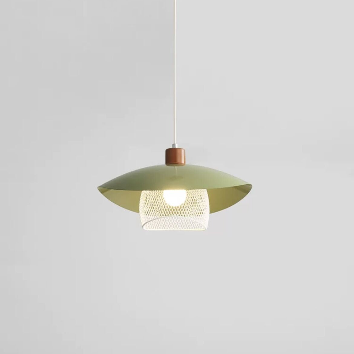 Arisha Modern Minimalist Disc shaped Metal Acrylic Pendant Light Wood