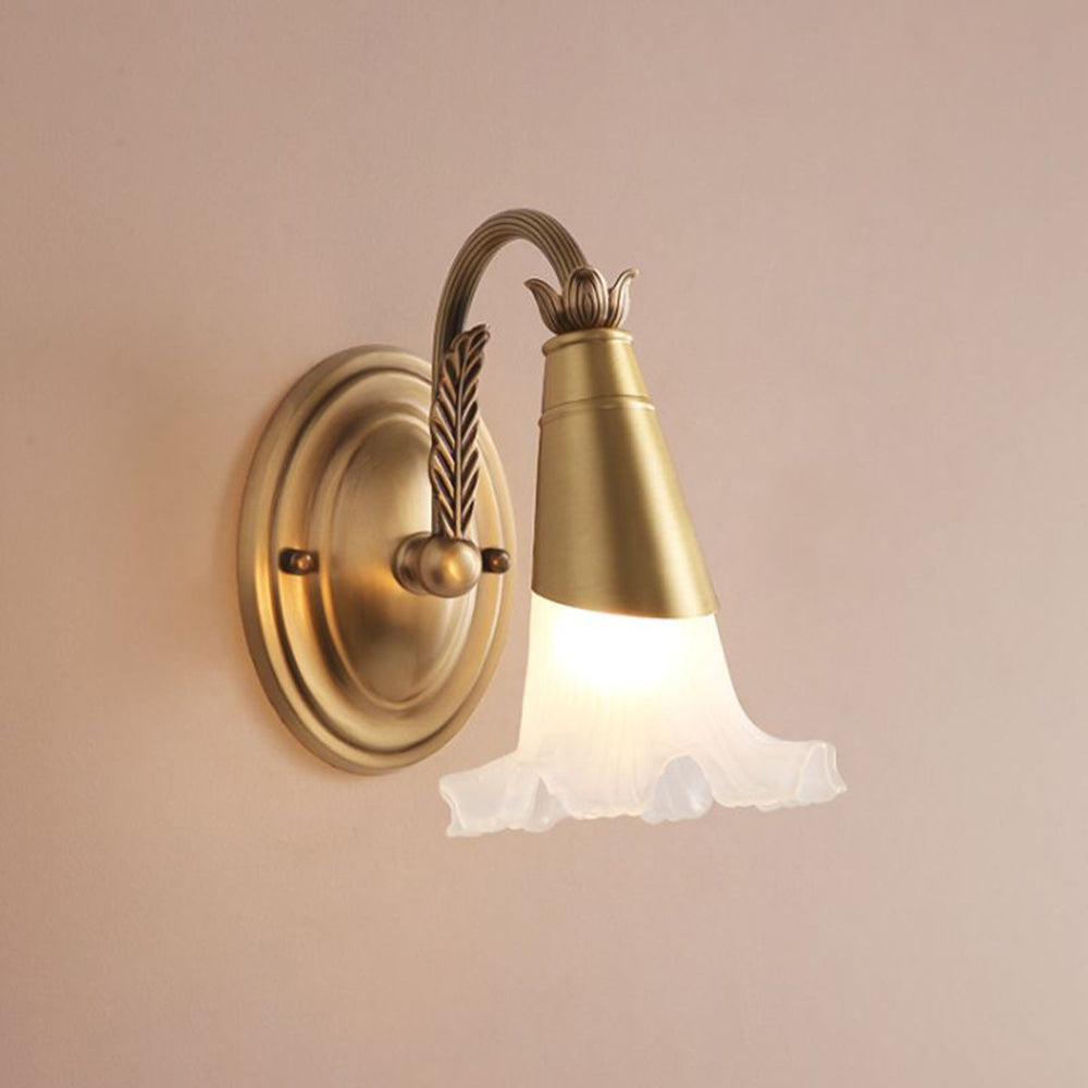 Ray Nordique Retro Flower Metal Glass Wall Lamp