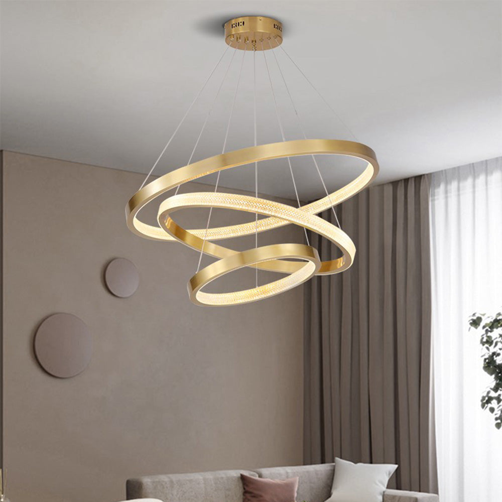 Kristy Modern Ring Metal Arcylic LED Pendant Light - Letslighting