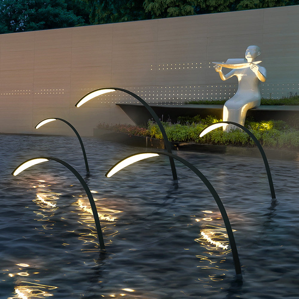 Ray Minimalist Arc Acrylic Metal Ground Lamp Pool