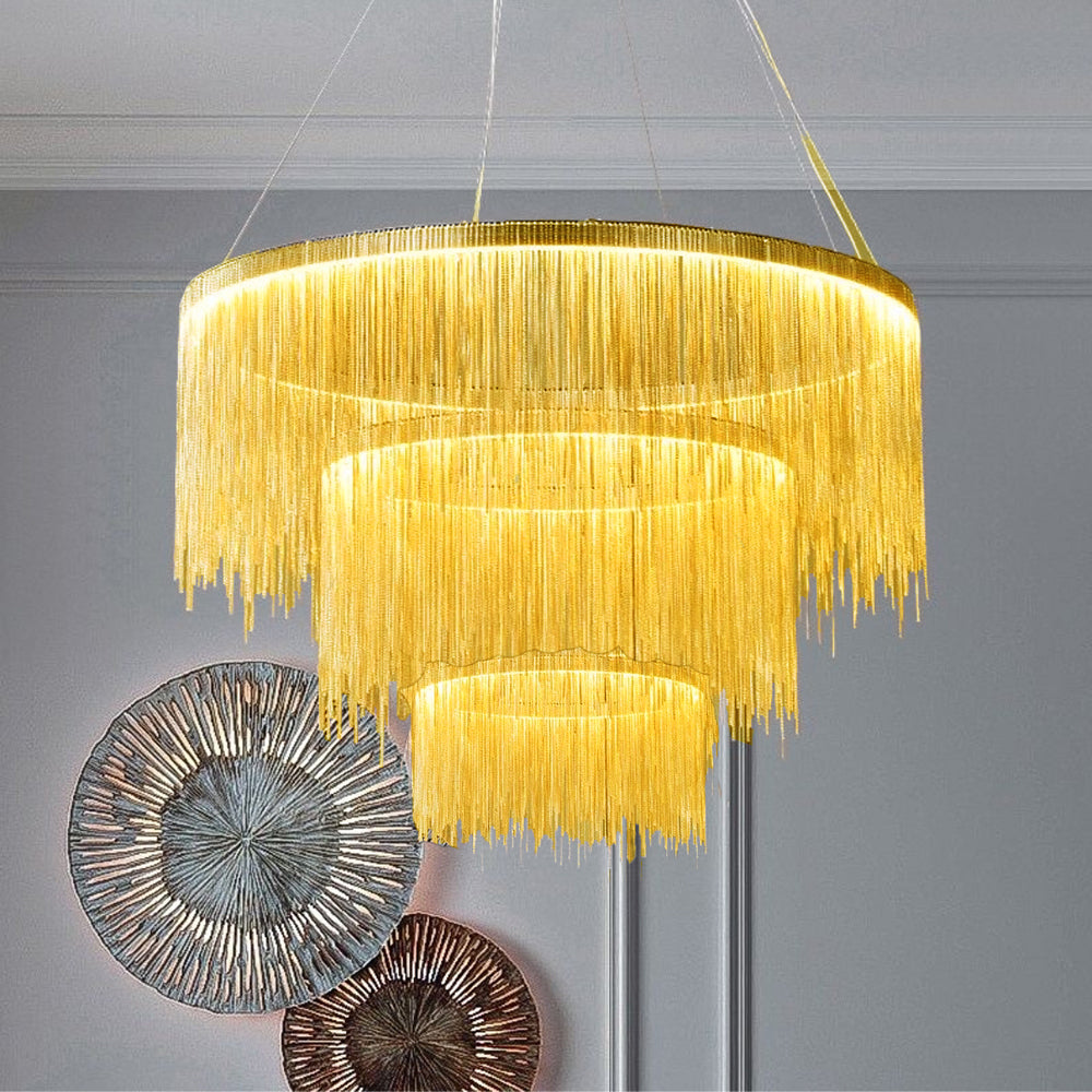 Arisha Tassel Chain Art Deco Pendant Light Living Room Hall - Letslighting