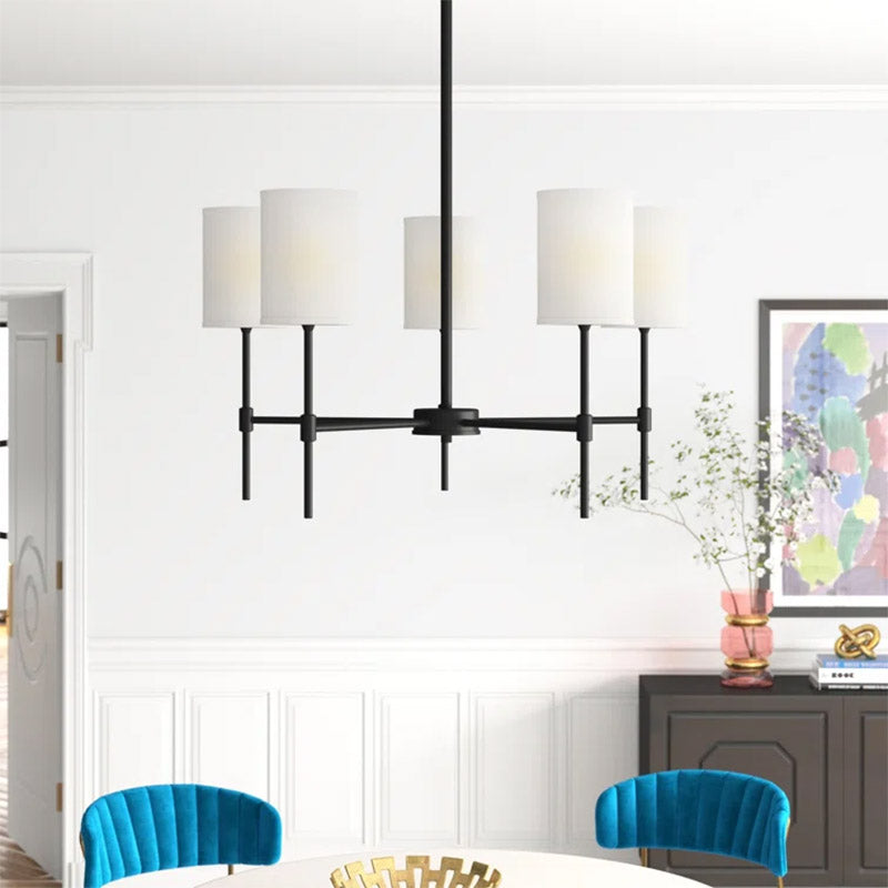 Silva Modern LED Chandelier Metal Fabric Bedroom Living Room